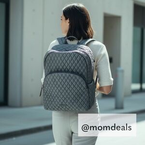 NWT Vera Bradley Large Backpack Moonlight Blue Denim Laptop Pocket Trolley Large